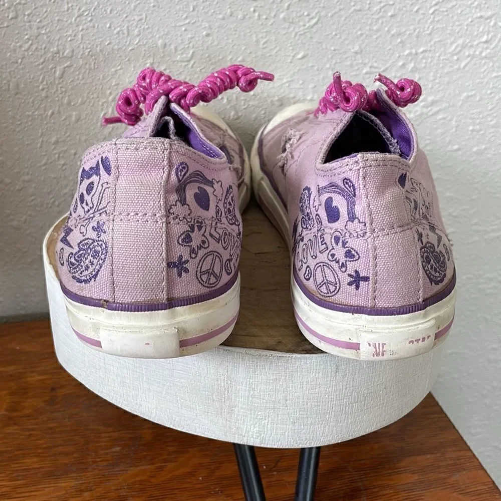 Converse All One Star Youth 3 Love and Peace Graffiti Low Top Shoe Size 6